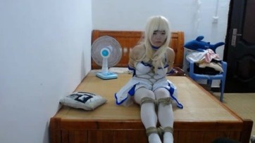 【嗷大喵】直播录像-6.1号直播全程录像视频 Saber蓝百合cosplay捆绑 双层白丝袜堵嘴嘞嘴+日式捆绑+龟甲+腿缚+跳蛋+摸胸+摸下体+挠脚心+驷马等等